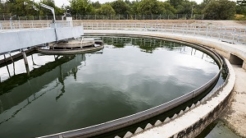 The Solid Contact Clarifier Tank in Water Treatment plant. Modern urban wastewater treatment plant.