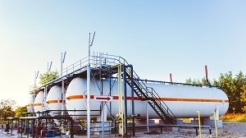 Chemical tank containers in Natural Gas factory