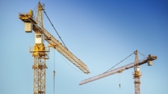 Crane against blue sky