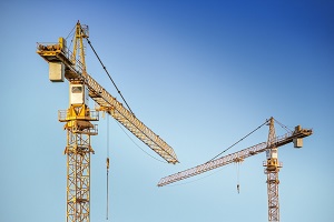 Crane against blue sky