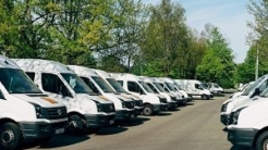 Fleet of white vans