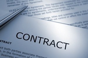 Contract document with silver pen