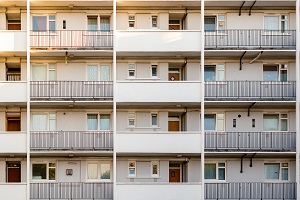 Facade of a council tower block