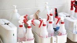 Cleaning products gathered together