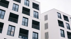 White apartment building with balconies