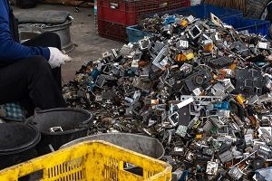 pile of electronics to be recycled