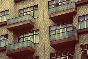 Condo building with balconies