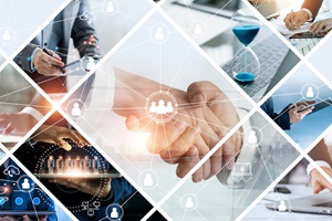 Global business structure of networking. Analysis and data exchange customer connection, HR recruitment and global outsourcing, Customer service, Teamwork, Strategy, Technology and social network